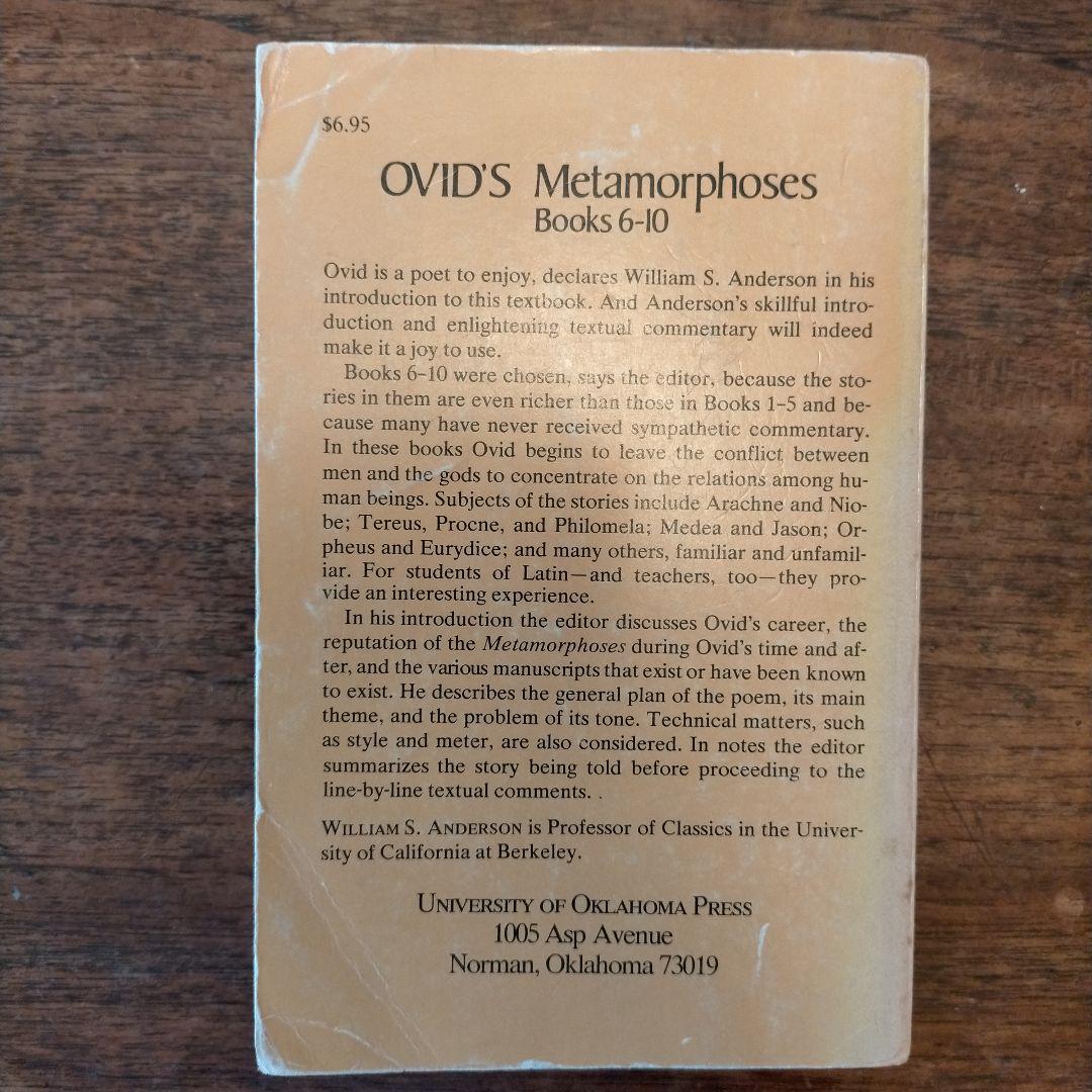 Ovid’s morphoses Book 6-10