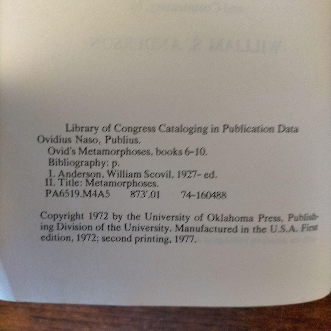 Ovid’s morphoses Book 6-10
