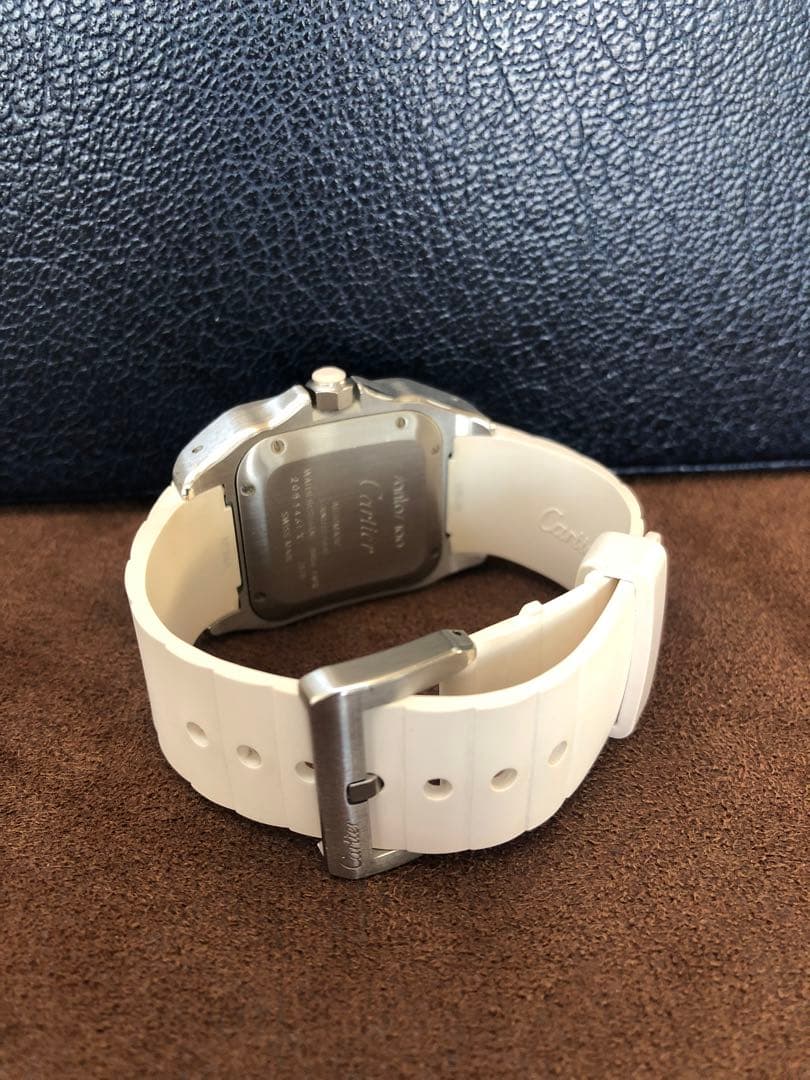 Cartier サントスラバー100 ホワイト　レディース【美品】生産終了モデル