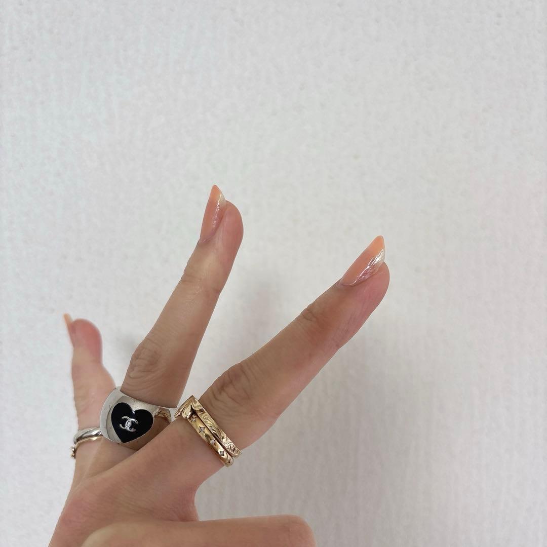 CHANEL ⟢Ring ヴィンテージ シルバー ロゴ