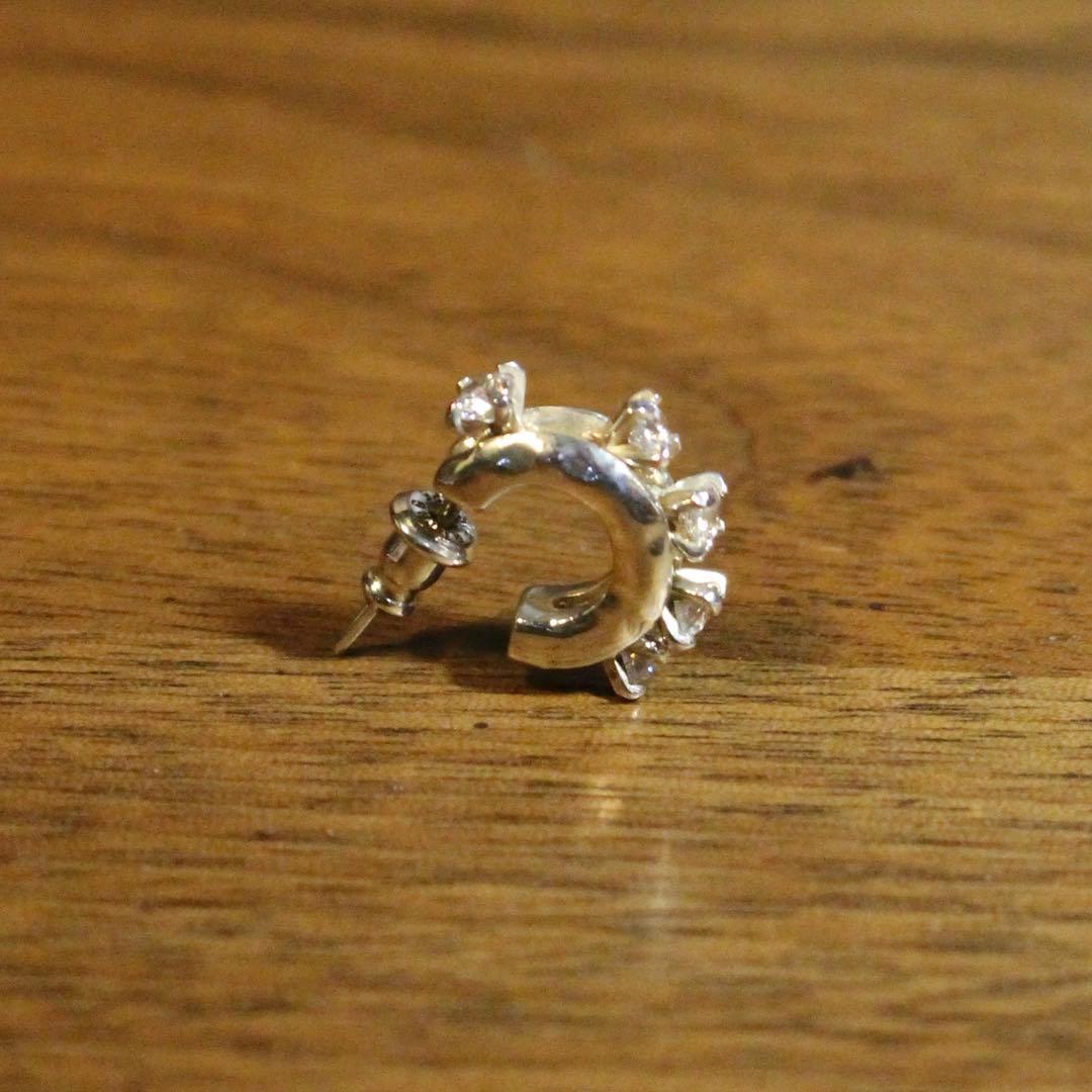【美品】e.m.シルバーとジルコニアのピアス(片耳用)