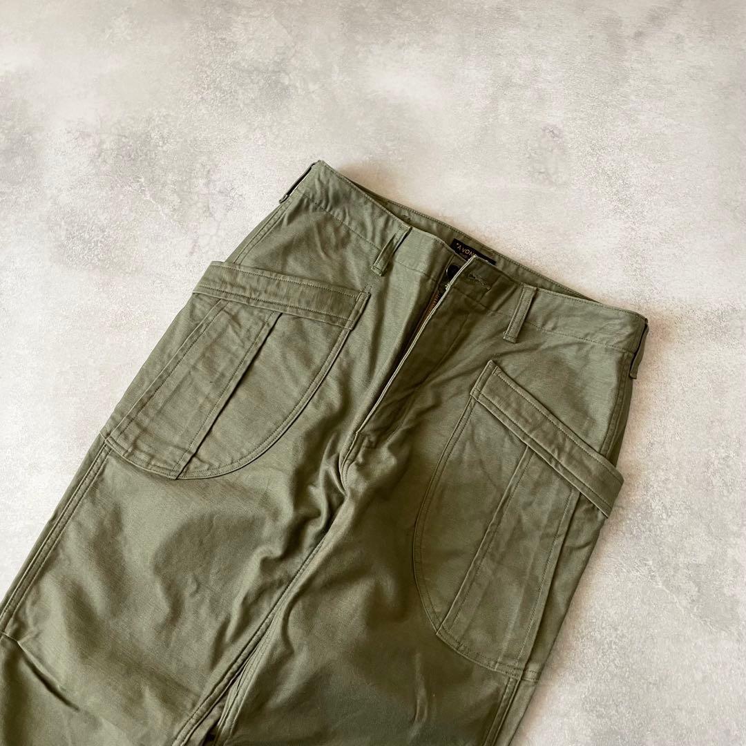 A VONTADE ファティーグパンツ バックサテン カーキ コットン S