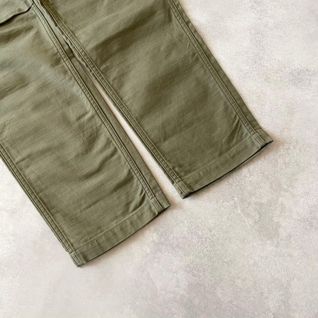 A VONTADE ファティーグパンツ バックサテン カーキ コットン S