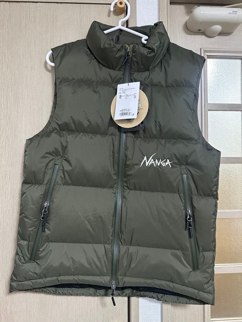 NANGA カーキ ダウンベスト X-SMALL