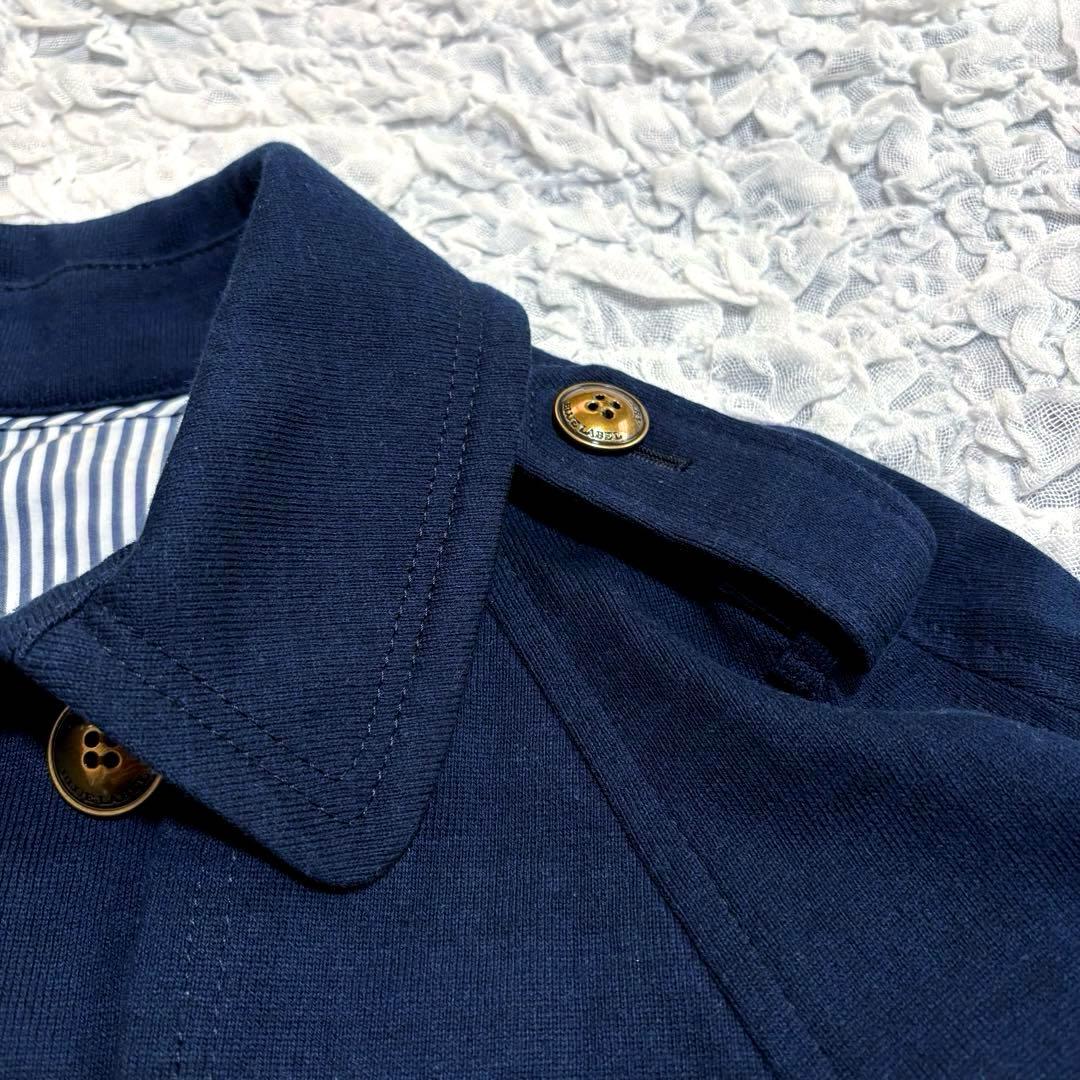 美品 BURBERRY ポンチョ ケープ コート ロゴ 金ボタン ネイビー 38