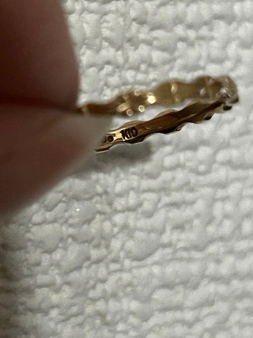 k10 ゴールド デザイン　カット　リング　7号