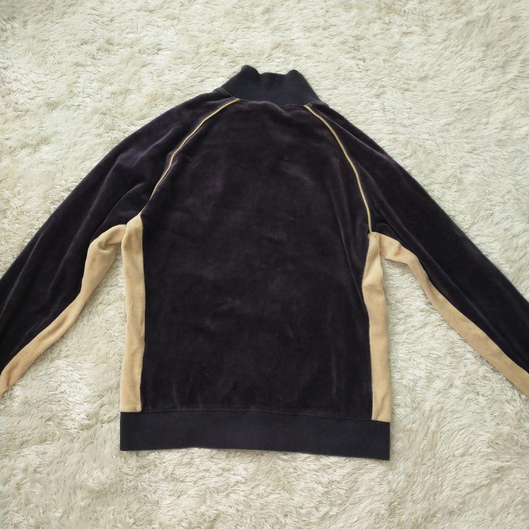 Y2K adidas ベロア トラックジャケット ブラック L　平成ロゴ
