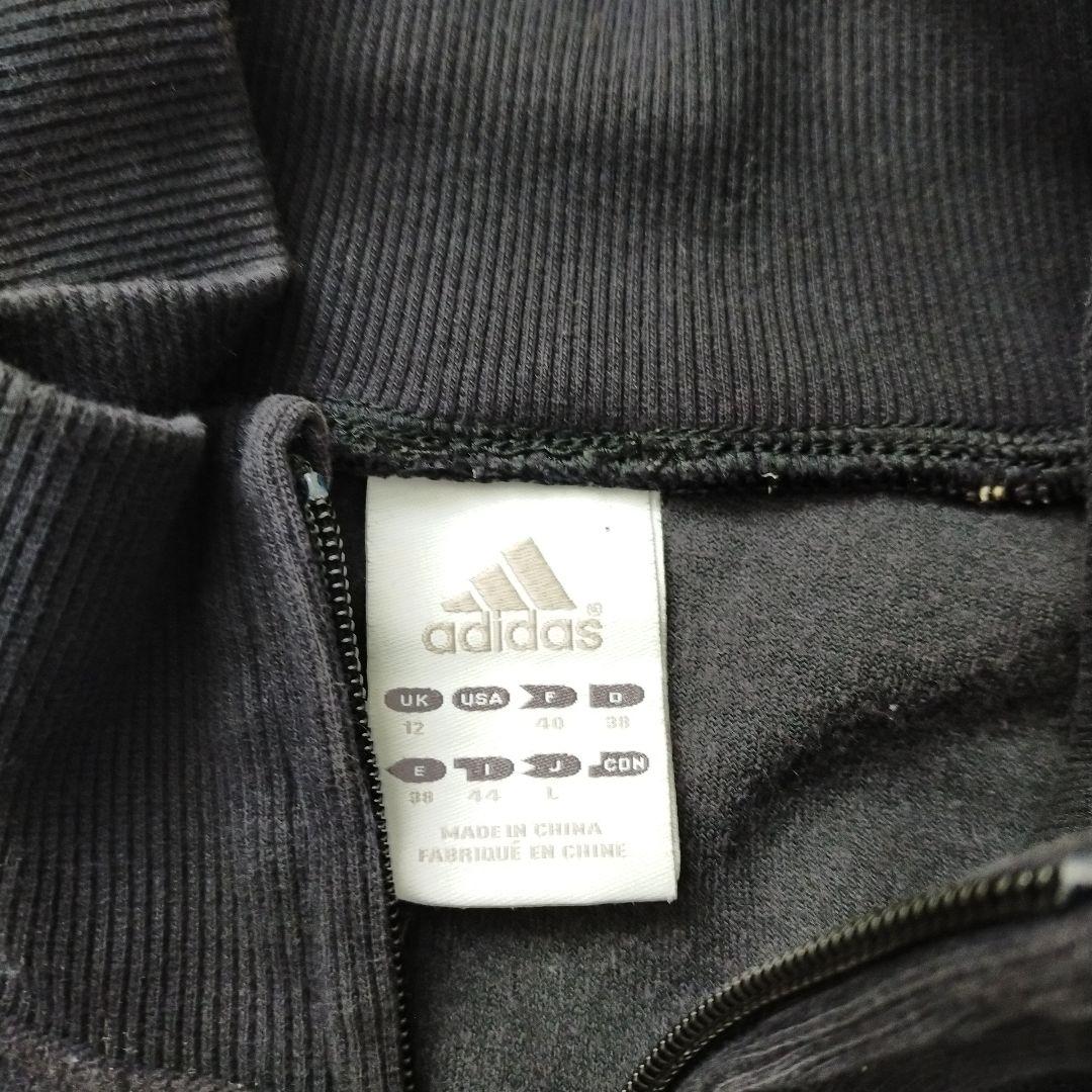 Y2K adidas ベロア トラックジャケット ブラック L　平成ロゴ