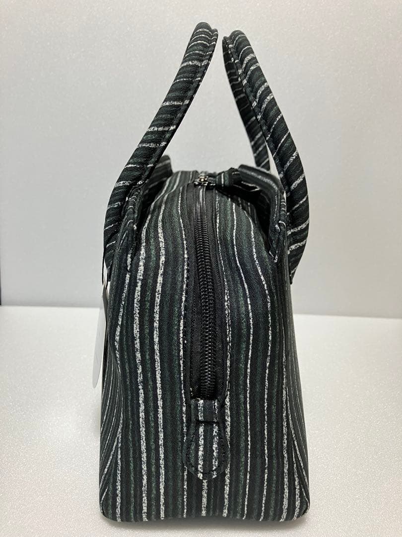 新品未使用 ✨深緑×白ストライプ柄利休バッグ