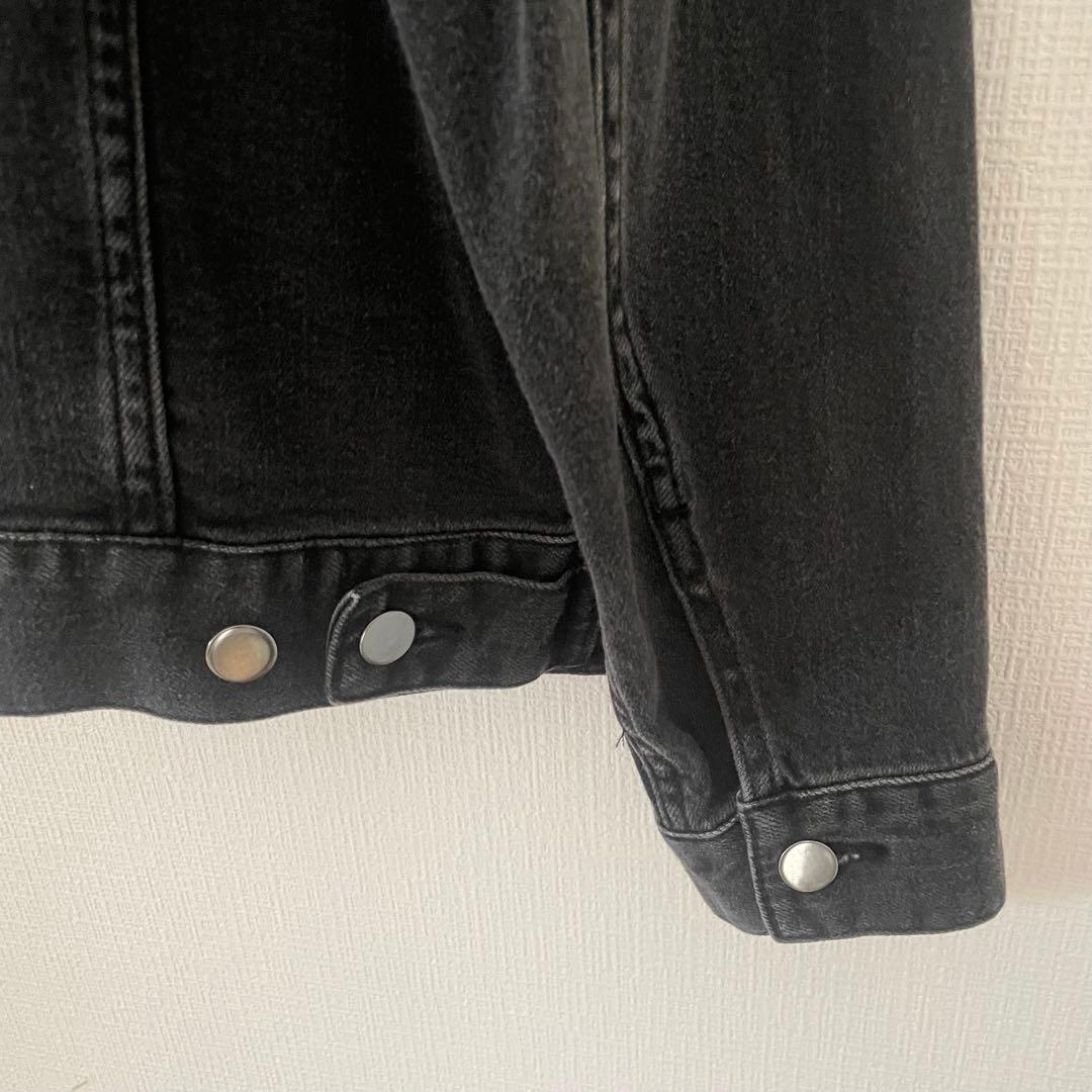 未使用4.2万COMME CA MEN コムサメンノーカラーデニムジャケットL黒