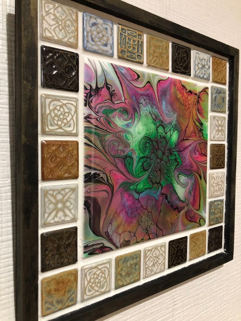 『千賀輝天』フルイドアート　現代アート　抽象画　アクリル画
