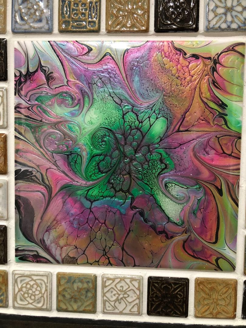『千賀輝天』フルイドアート　現代アート　抽象画　アクリル画