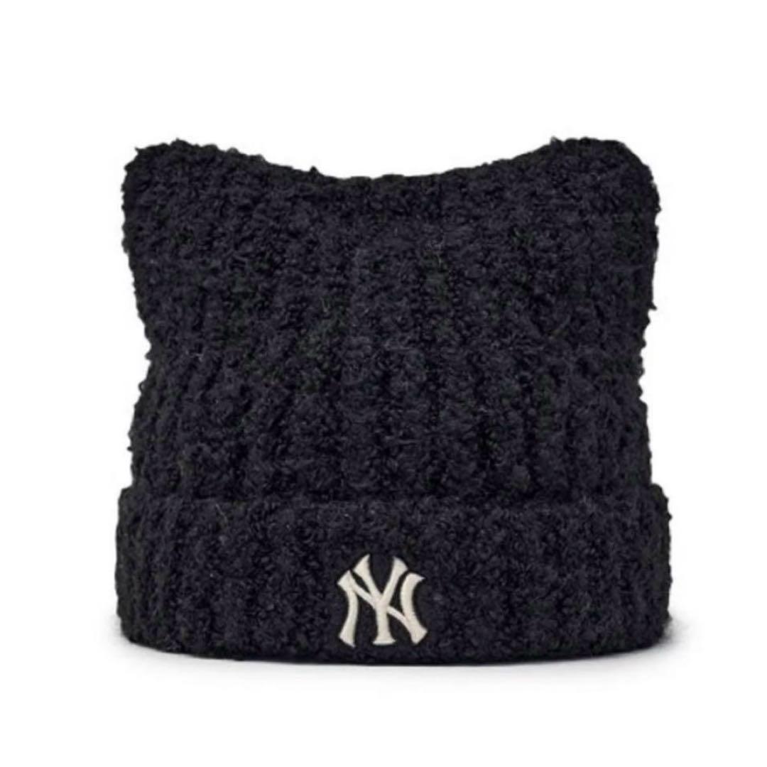 MLB 猫耳 ニット帽 ブラック カリナ 韓国限定 新品未使用 タグ付 即日発送