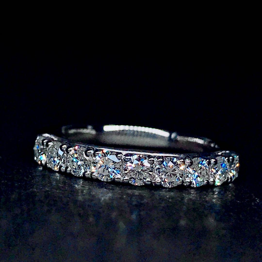 0.64ct タサキ ハーフエタニティ ダイヤモンドリング PT900 ダイヤ