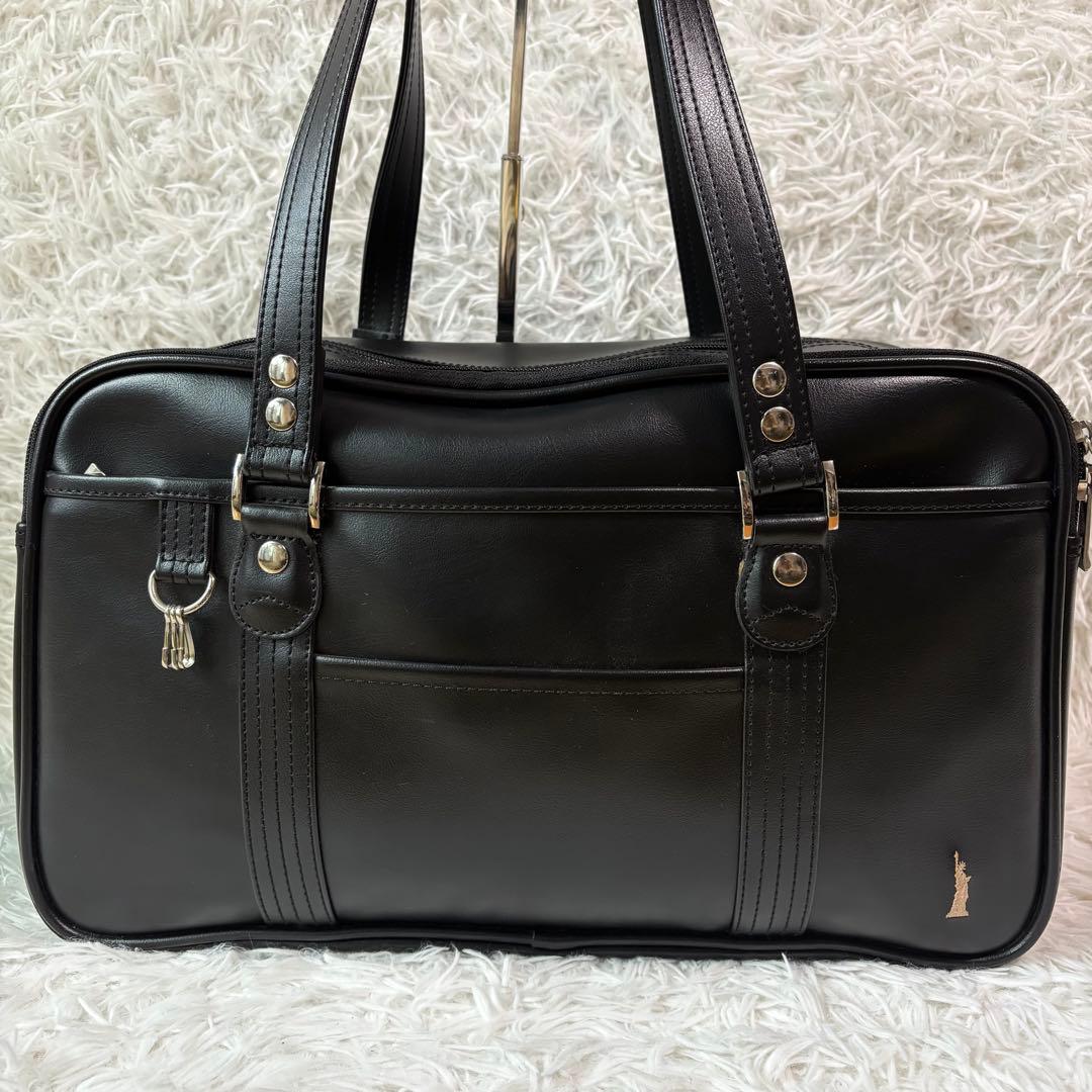 ✨極美品✨イーストボーイ スクールバッグ 自由の女神 ピンクビーナス レザー 黒