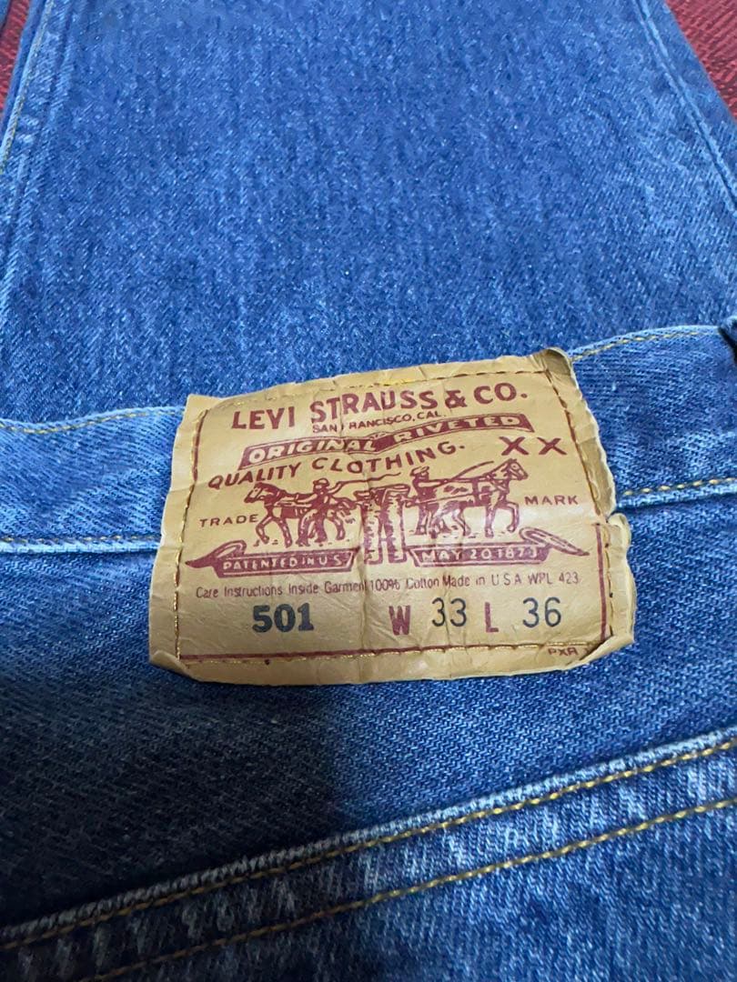 90s usa製 levi's501 デニムパンツ　ボタンフライ　ブルーデニム