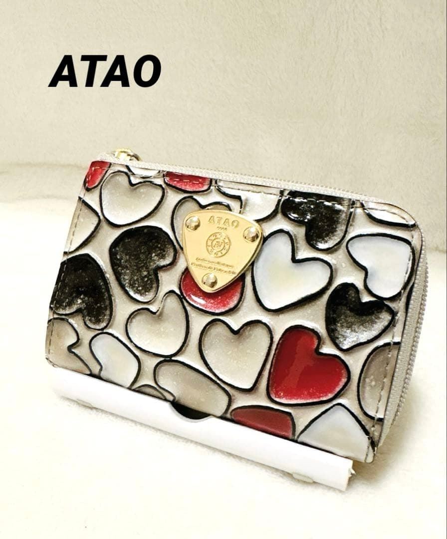 ATAO ベル プラチナグラス ハート ミニ財布 キーケース ハッピーヴィトロ
