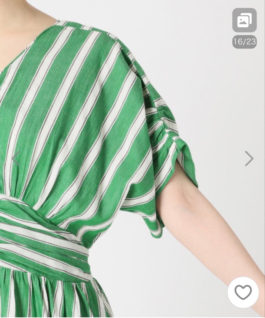 美品ヌキテパ　コットンストライプワンピース