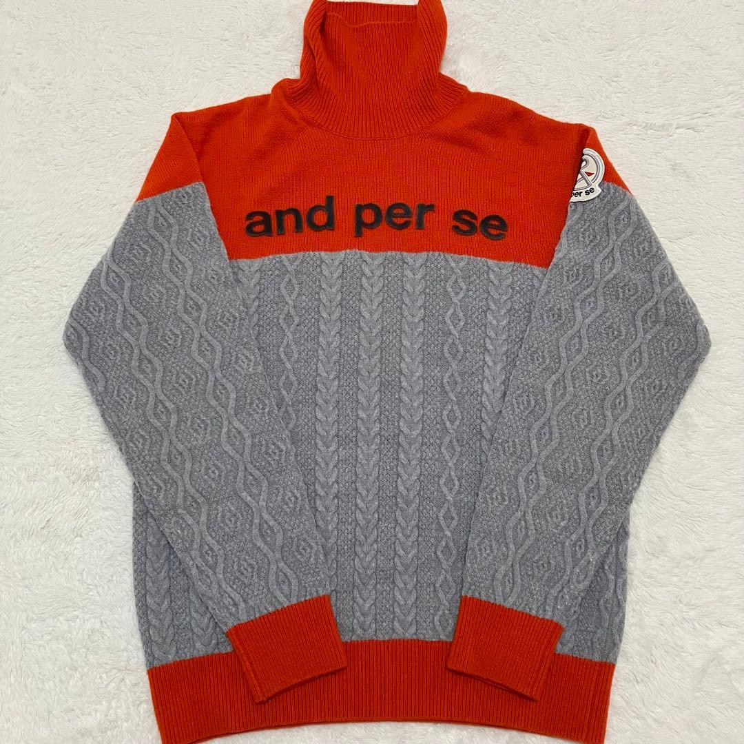 ⭐︎極美品⭐︎アンパスィ タートルネック ケーブルニット　セーター　GOLFウエア