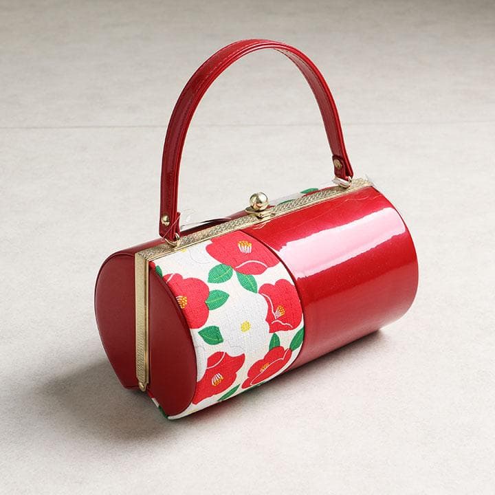 【新品】振袖用 草履バッグセット ツバキ柄 (赤) 24cm W42653