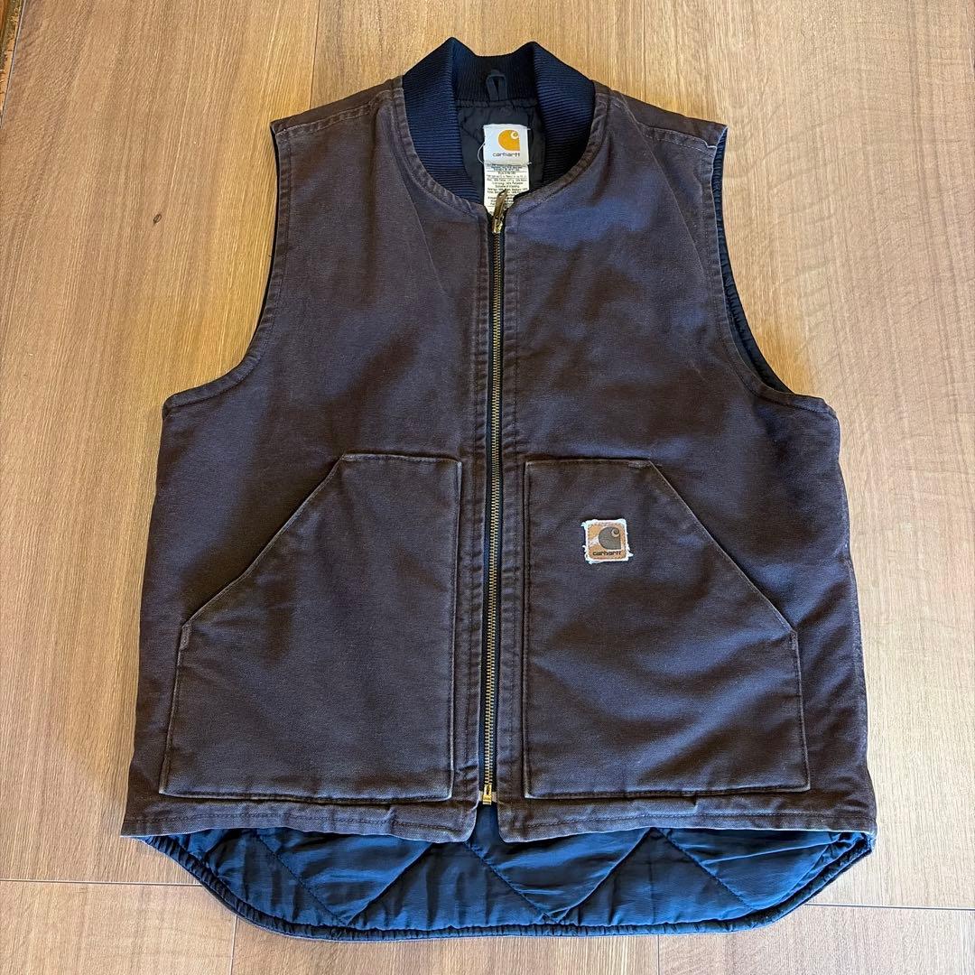 Carhartt アメリカ製　ダックベスト　ダークブラウン　Ｍサイズ
