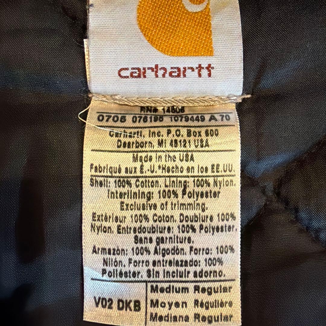 Carhartt アメリカ製　ダックベスト　ダークブラウン　Ｍサイズ