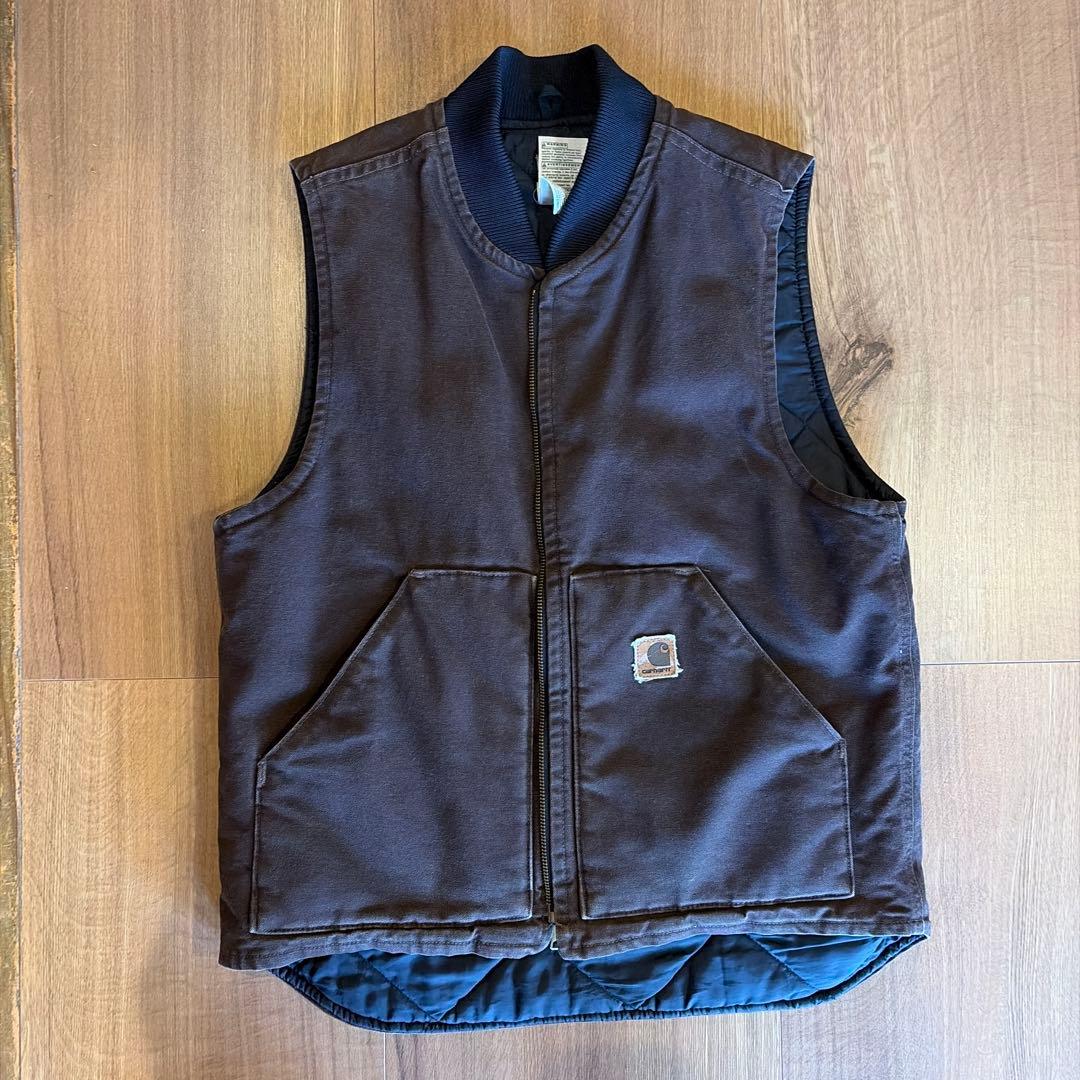 Carhartt アメリカ製　ダックベスト　ダークブラウン　Ｍサイズ