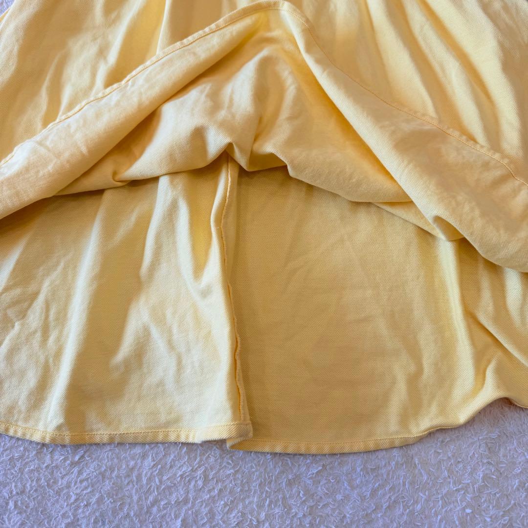 ラコステ ポロドレス ポロワンピース ロング スリムフィット 36 イエロー美品