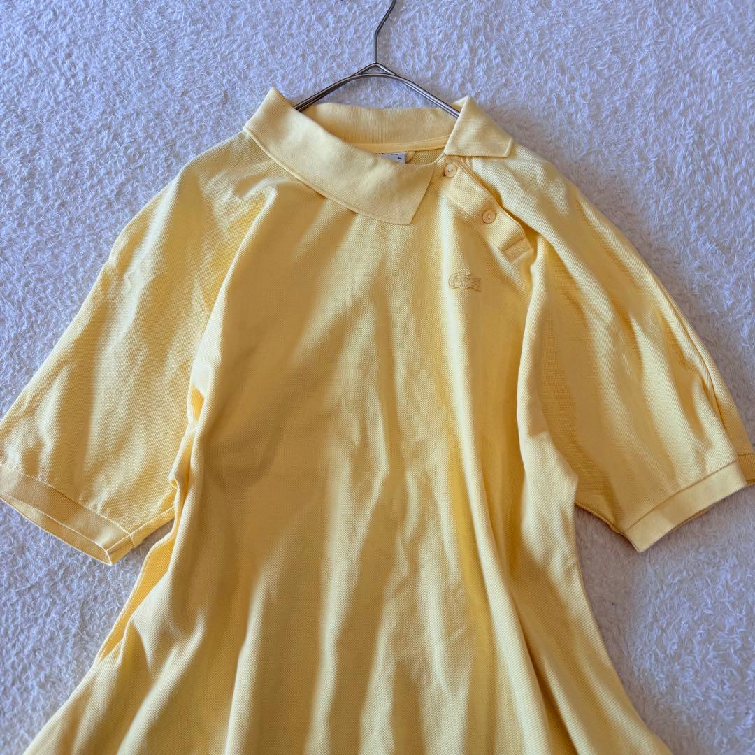 ラコステ ポロドレス ポロワンピース ロング スリムフィット 36 イエロー美品