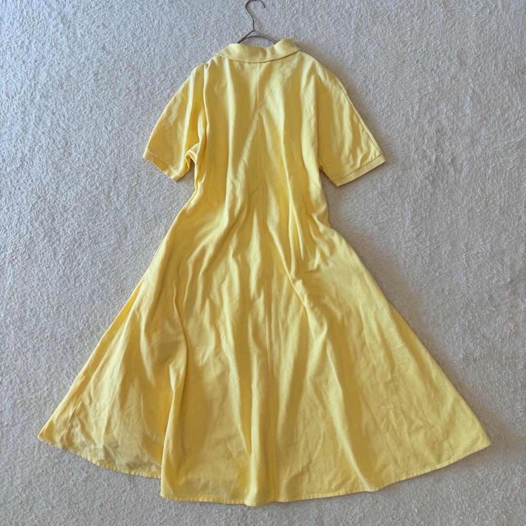 ラコステ ポロドレス ポロワンピース ロング スリムフィット 36 イエロー美品