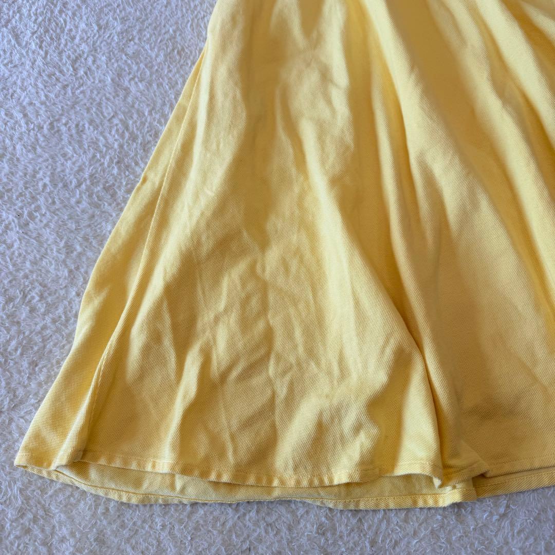 ラコステ ポロドレス ポロワンピース ロング スリムフィット 36 イエロー美品