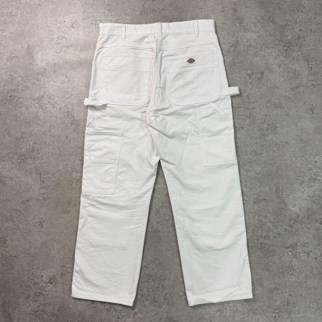 人気ホワイト■Dickies ディッキーズ【34】ダブルニー ペインター パンツ