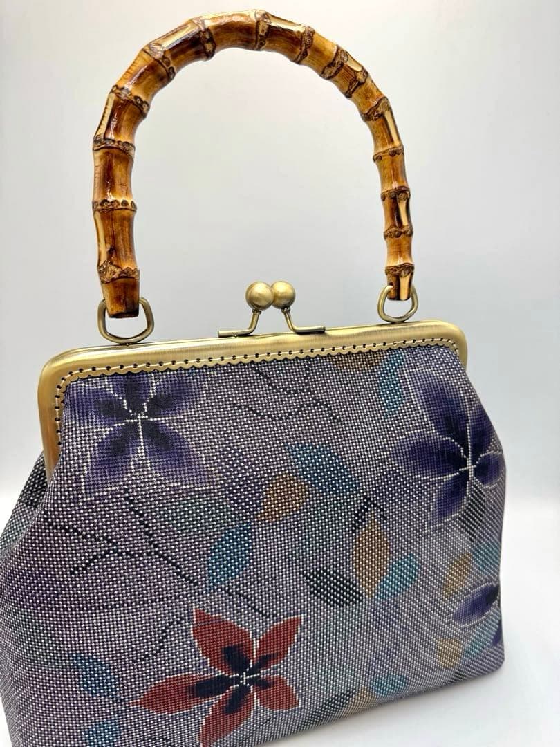 【ハンドメイド】 大島紬 着物リメイク　ハンド バッグ2点セット #565
