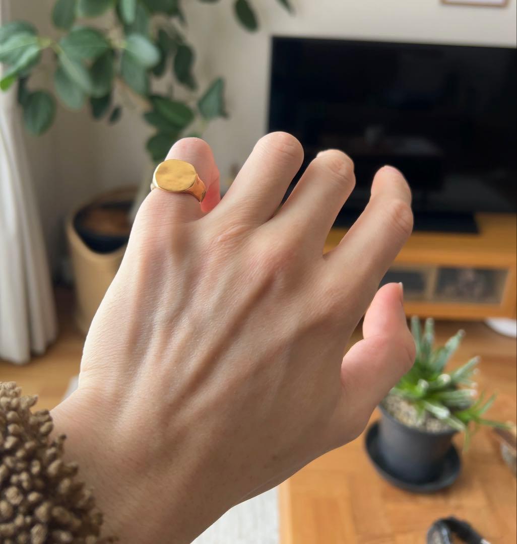 Paso　シグネットリング　ピンキーリング　シルバー925　ゴールド　9号