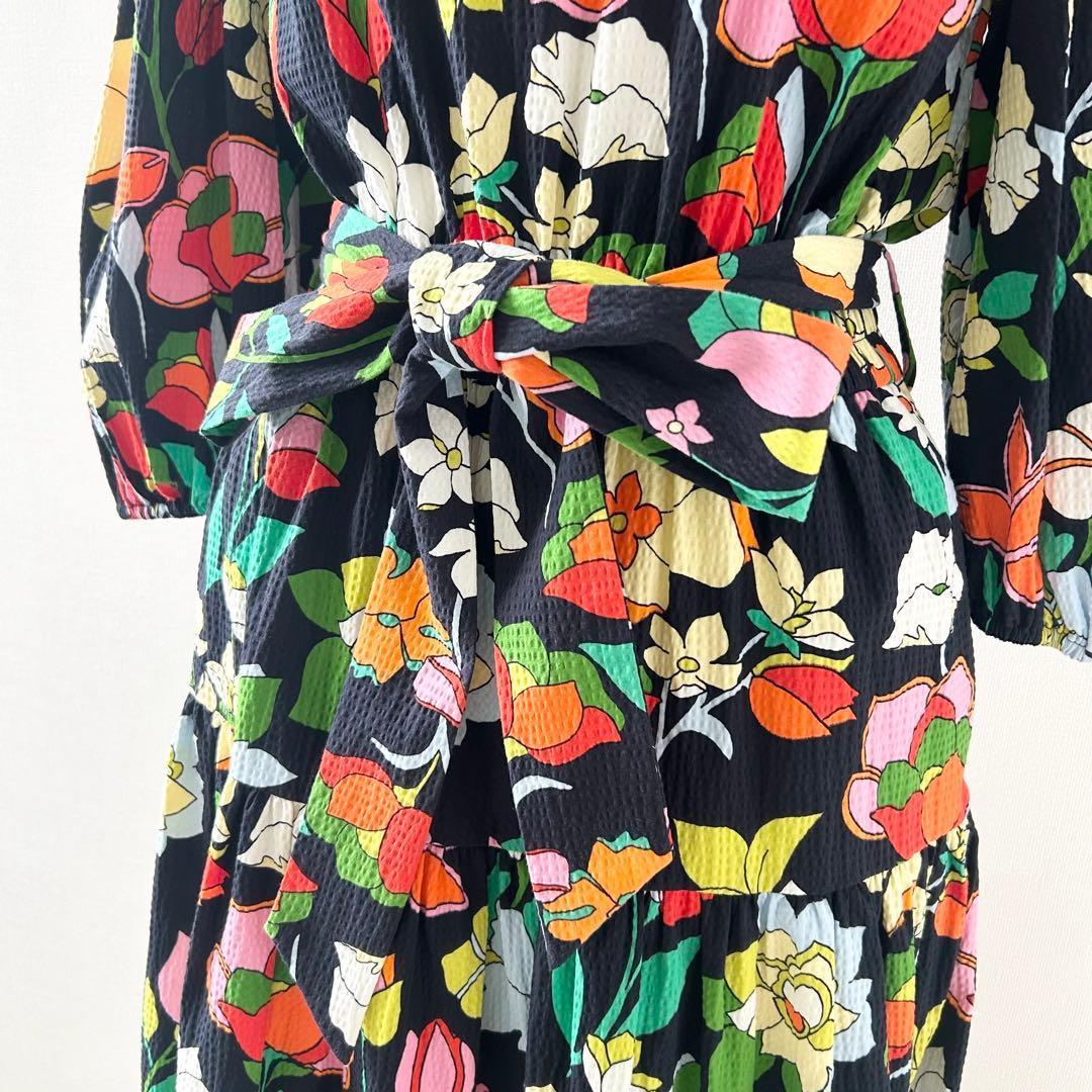 美品✨ケイトスペード　floral-print flared dress 花柄