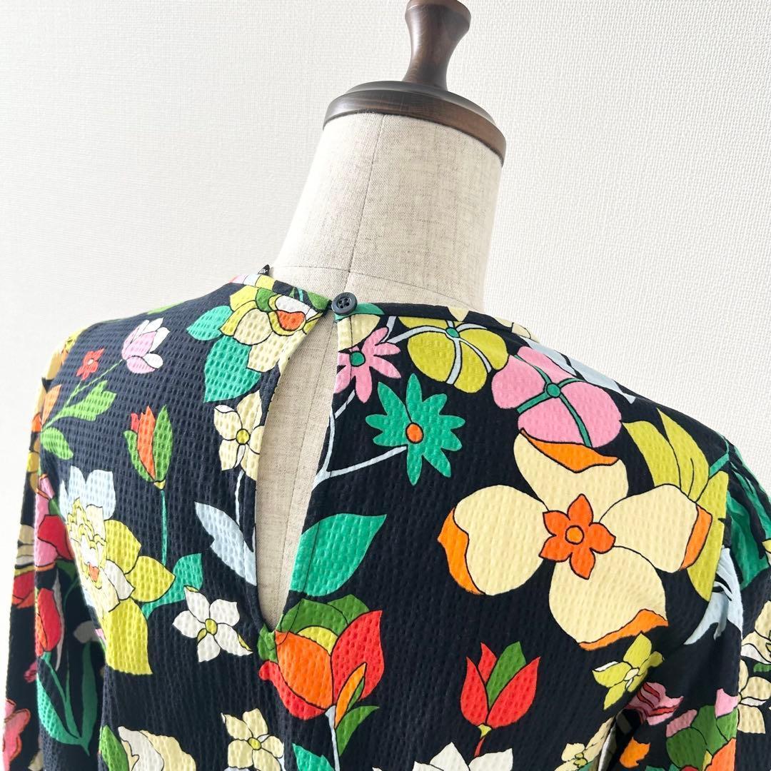 美品✨ケイトスペード　floral-print flared dress 花柄