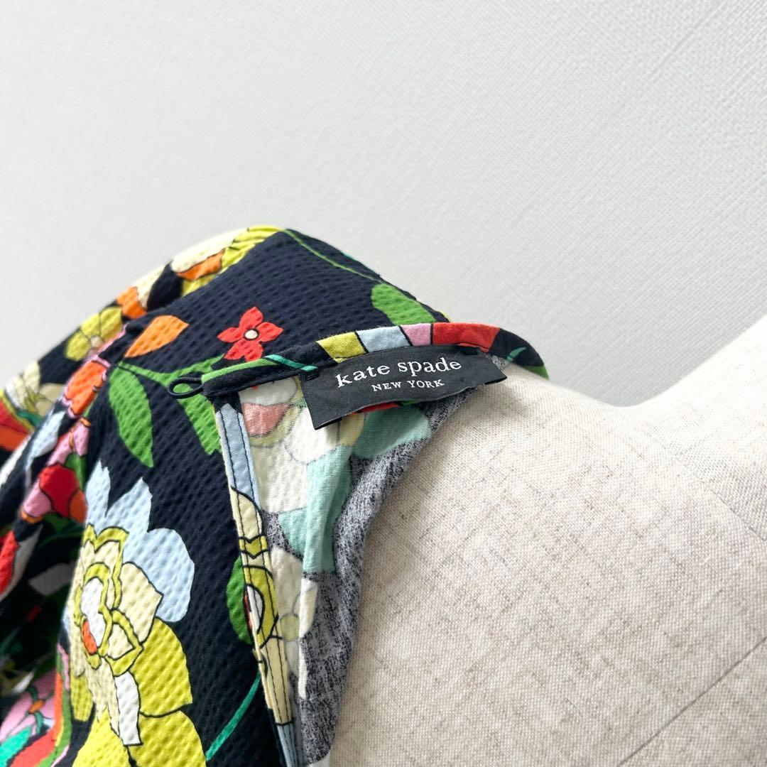 美品✨ケイトスペード　floral-print flared dress 花柄
