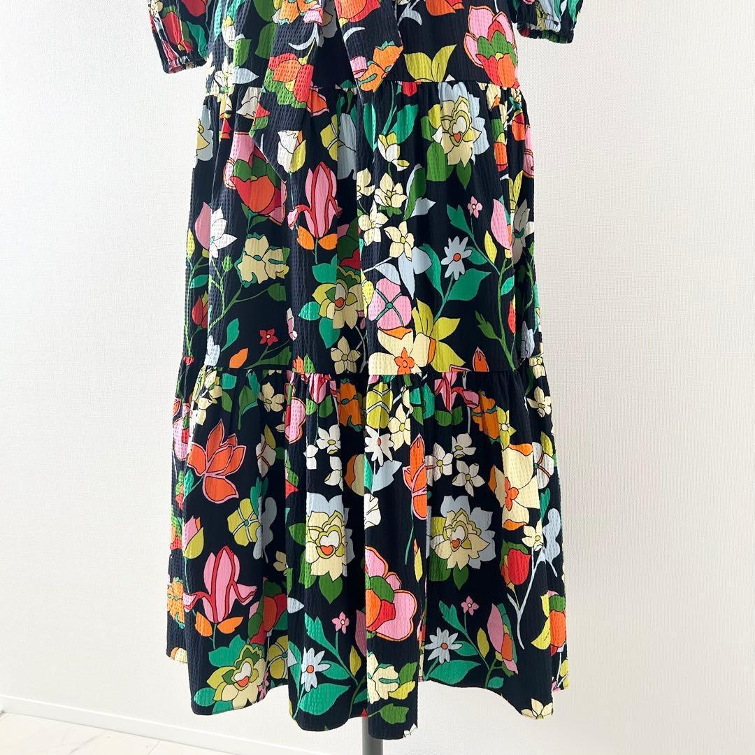 美品✨ケイトスペード　floral-print flared dress 花柄