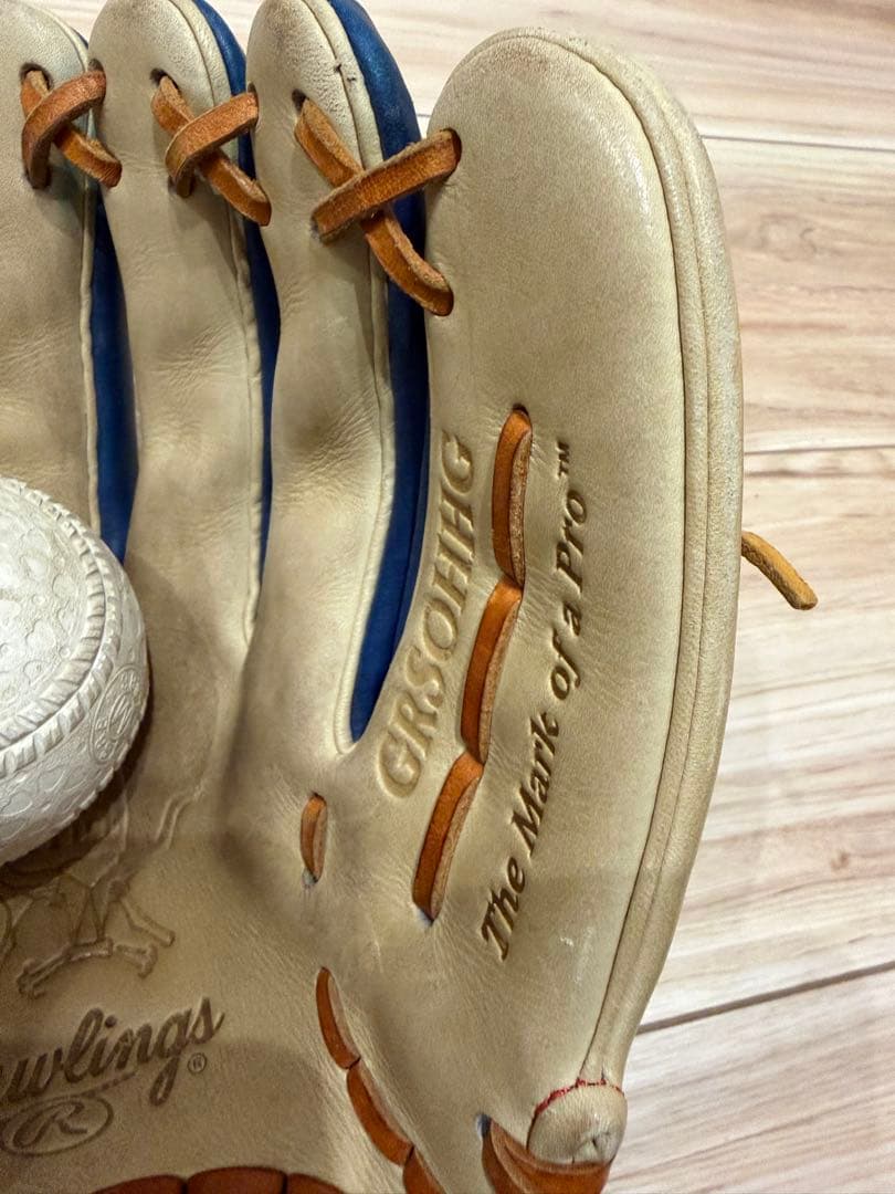 値下げ交渉伺います　Rawlings 軟式グローブ 青/ベージュ