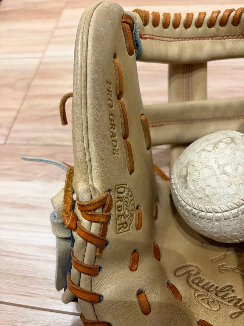 値下げ交渉伺います　Rawlings 軟式グローブ 青/ベージュ