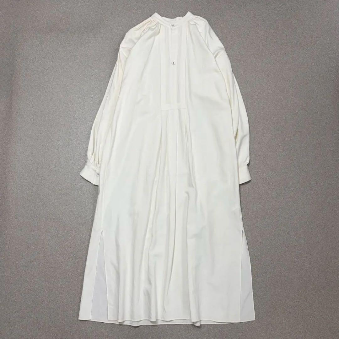 【美品✨近年モデル マキシ丈】HYKE スモックワンピース リネン混 ハイク