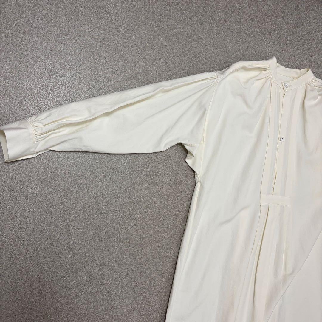 【美品✨近年モデル マキシ丈】HYKE スモックワンピース リネン混 ハイク