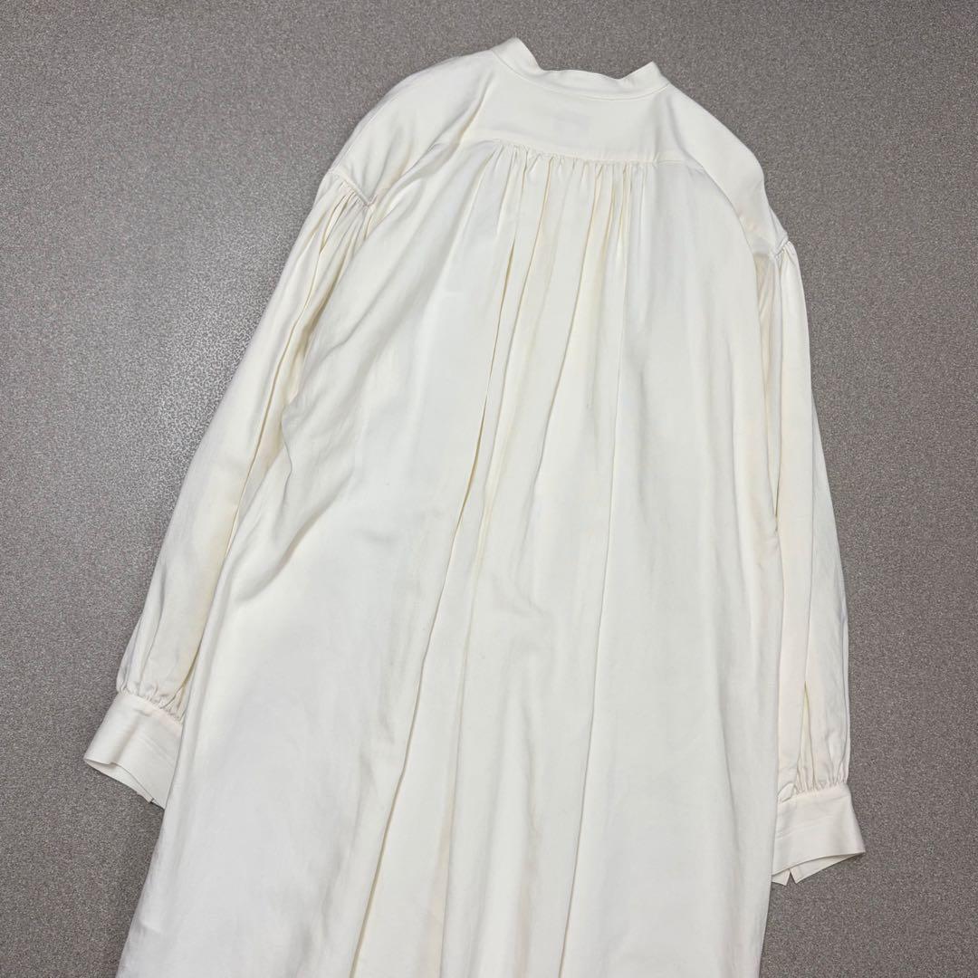 【美品✨近年モデル マキシ丈】HYKE スモックワンピース リネン混 ハイク