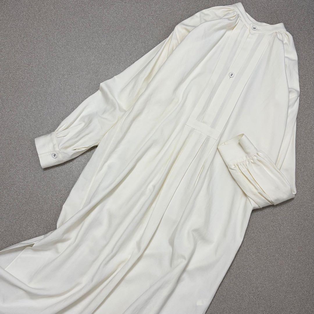 【美品✨近年モデル マキシ丈】HYKE スモックワンピース リネン混 ハイク