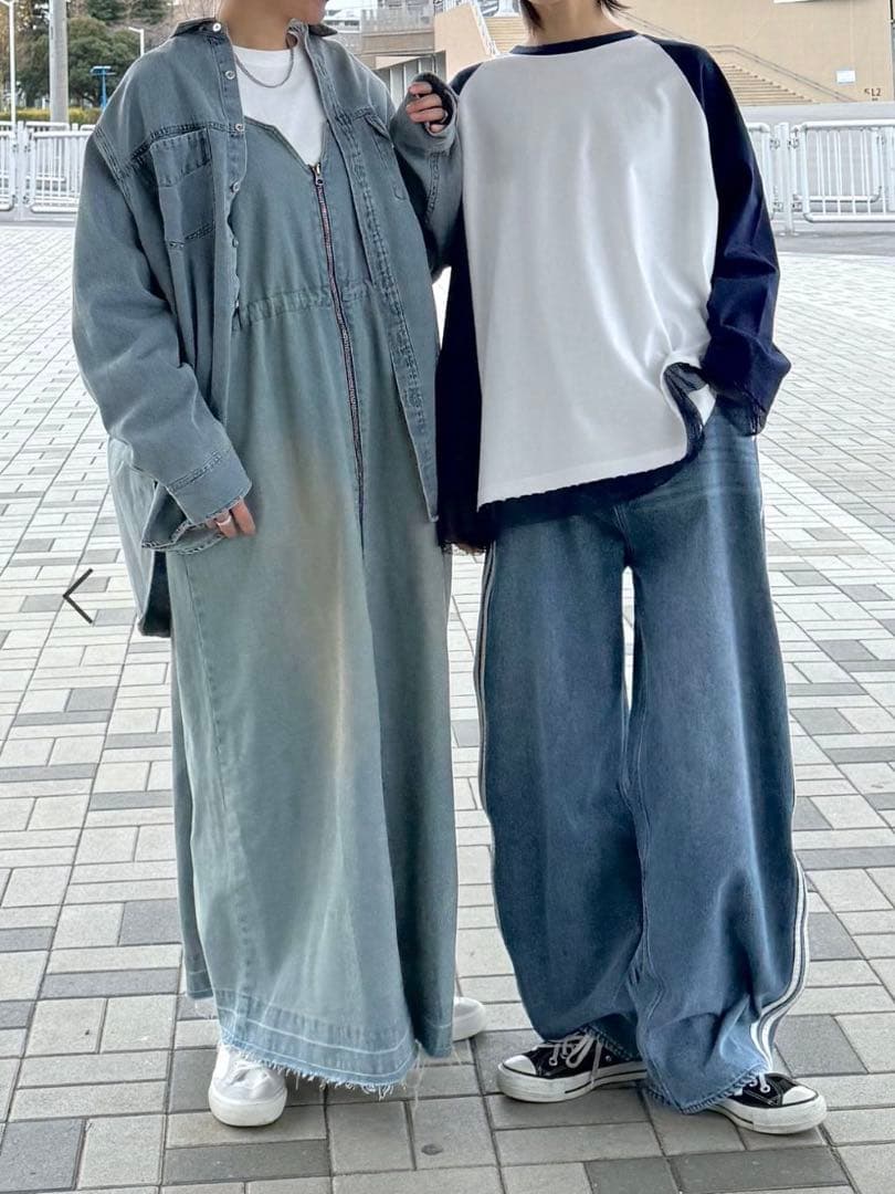 ニコアンド＊Misayoさんプロデュース BIGデニムシャツ スモーキーブルー