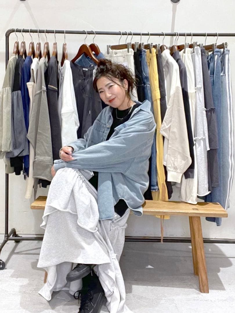 ニコアンド＊Misayoさんプロデュース BIGデニムシャツ スモーキーブルー