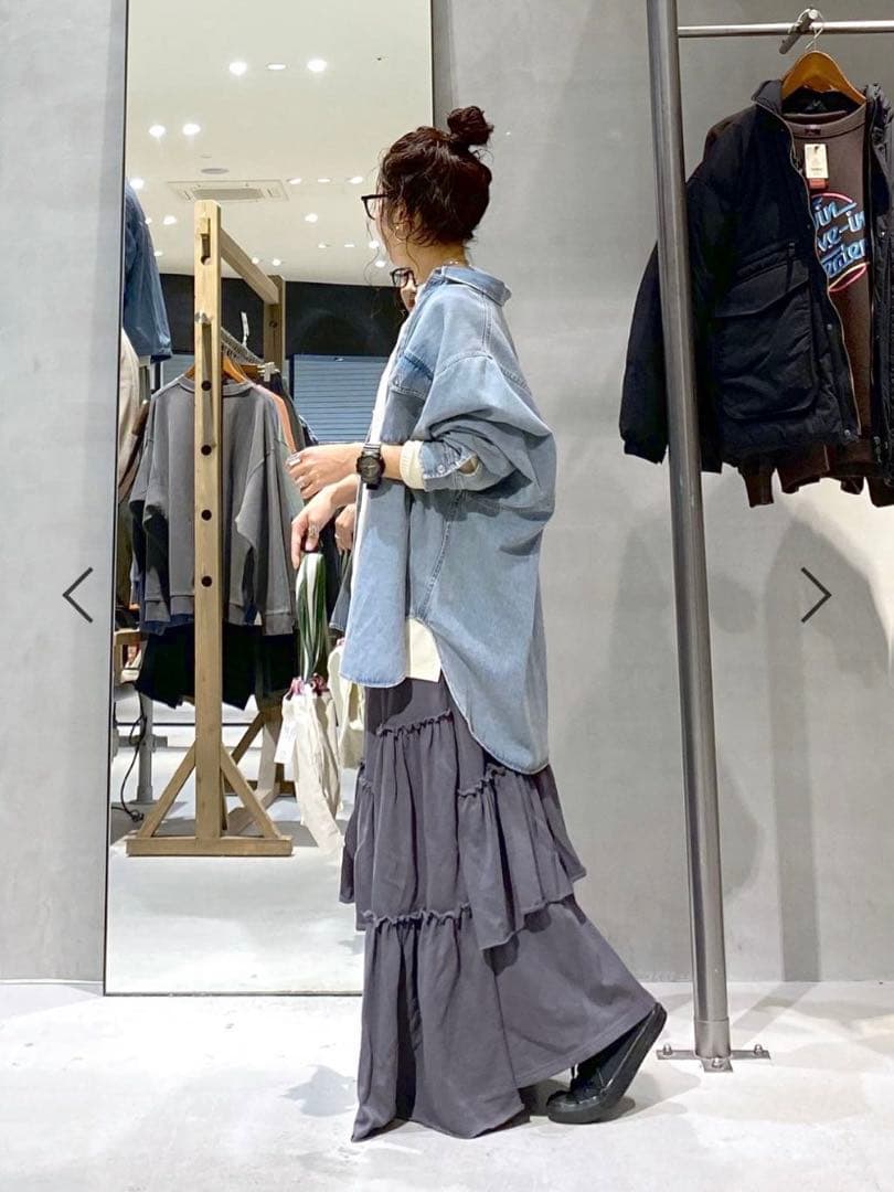 ニコアンド＊Misayoさんプロデュース BIGデニムシャツ スモーキーブルー
