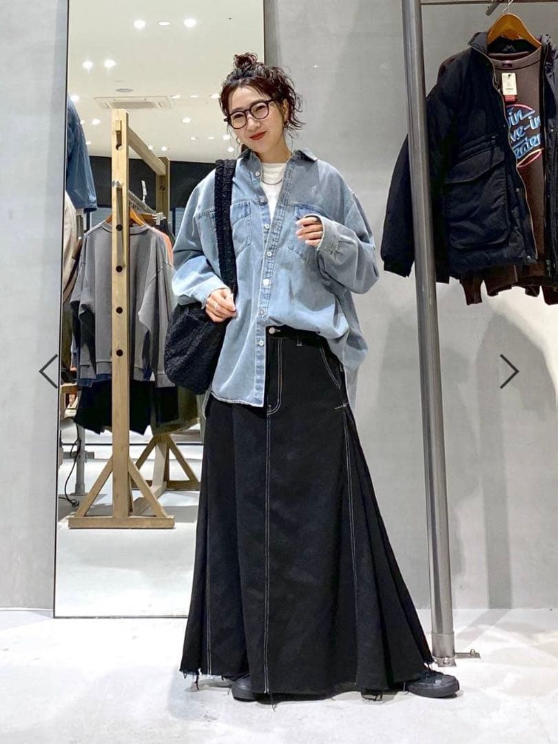 ニコアンド＊Misayoさんプロデュース BIGデニムシャツ スモーキーブルー