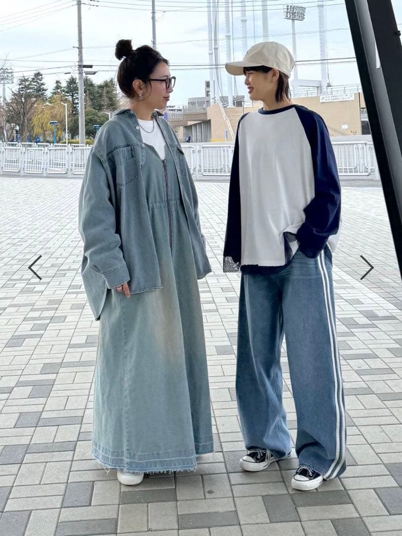 ニコアンド＊Misayoさんプロデュース BIGデニムシャツ スモーキーブルー