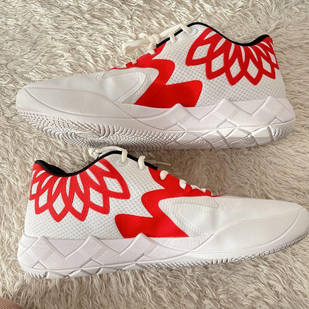 極美品】PUMA プーマ 29.5cm ラメロボール NBA 赤白 バッシュ
